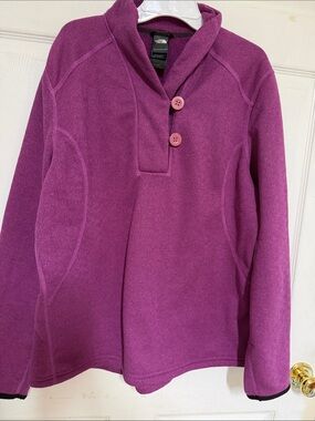The North Face Women's Purple Shawl-Collar Fleece Pullover